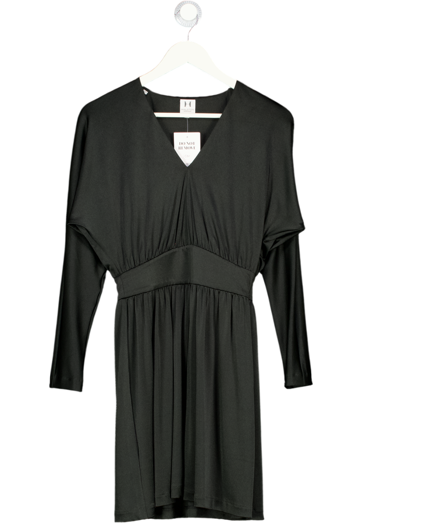 HALSTON HERITAGE Black Slinky V-neck Dress Us2 UK 6