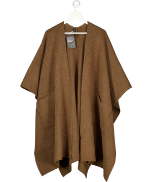 ZARA Brown Wool Blend Long Cape UK M