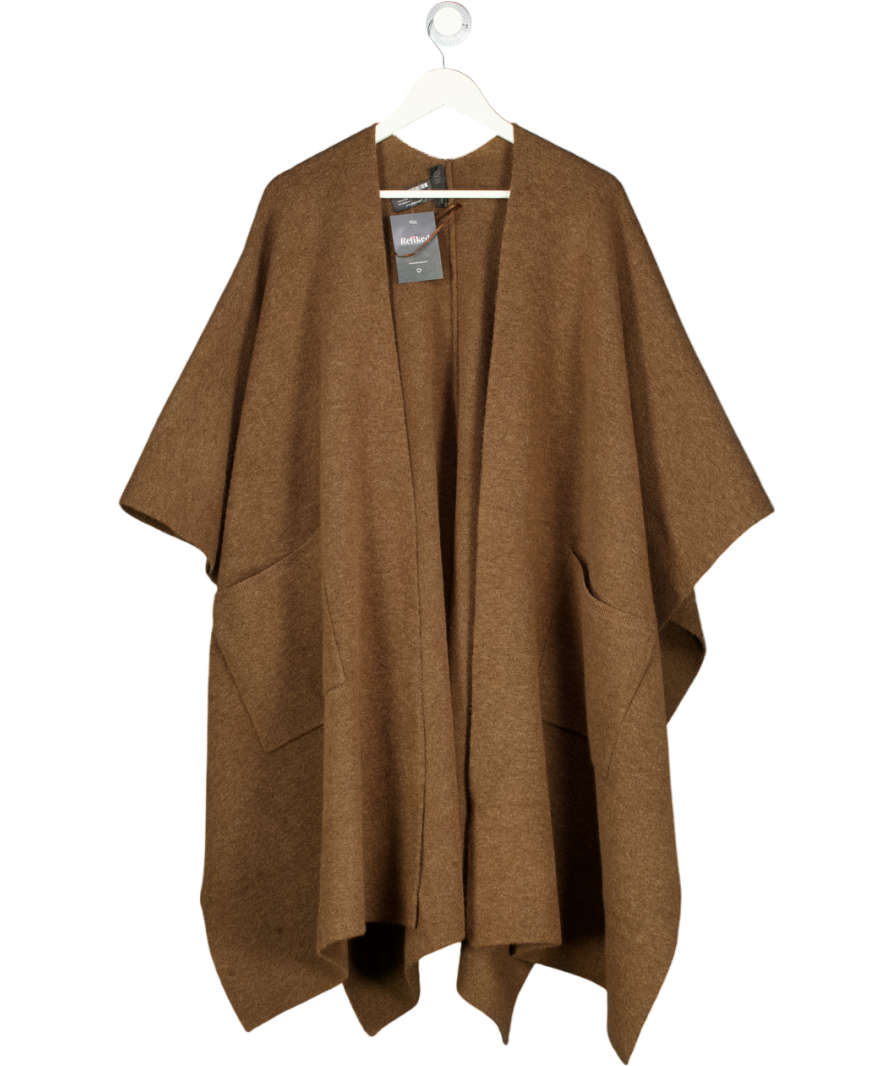 ZARA Brown Wool Blend Long Cape UK M