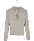 ABERCROMBIE & FITCH Grey Twist Neck Knit Sweater UK S