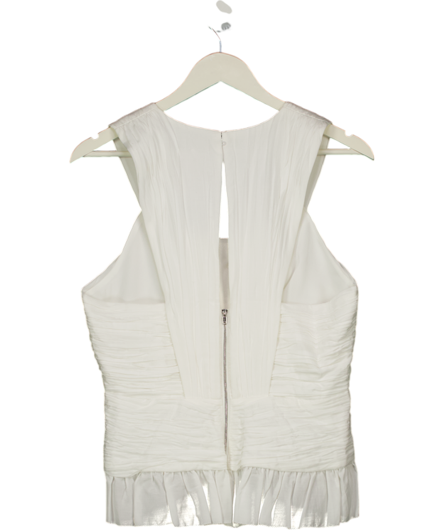 REISS White Riley Ruched Sleeveless Top UK 12