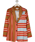 NEVER FULLY DRESSED Orange / Tan Multi Stripe Blazer UK 8