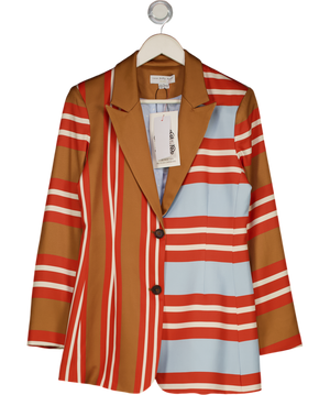 NEVER FULLY DRESSED Orange / Tan Multi Stripe Blazer UK 8