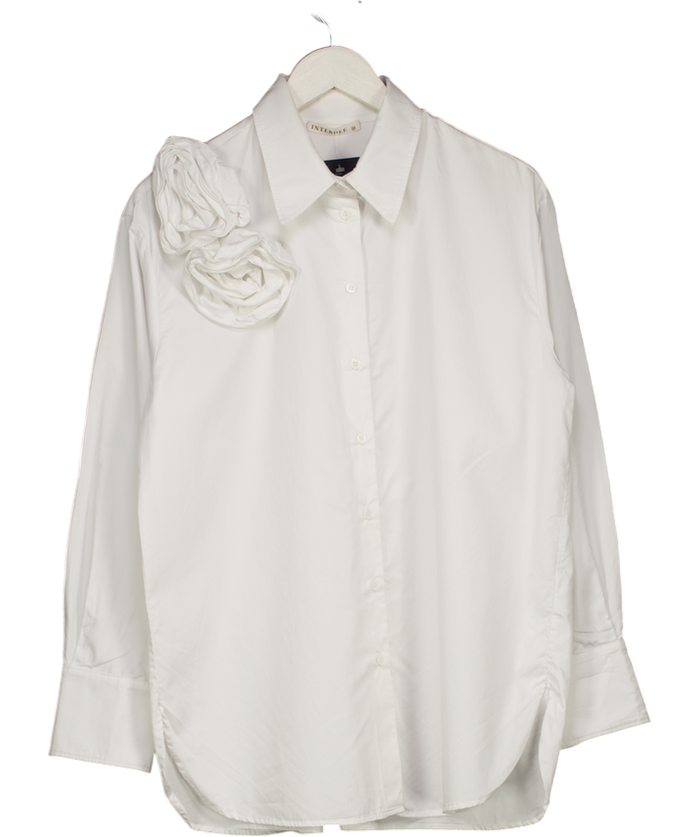 Interdee White Statement Floral Shirt UK M