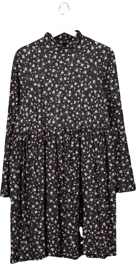 SimplyBe Black Soft Touch Smock Dress In Ditsy Print BNWT  UK 20