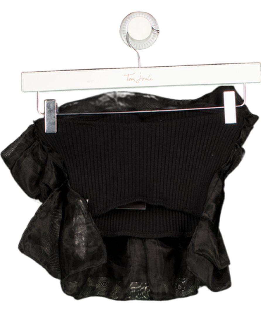 White Fox Black Organza Bandeau Top UK M