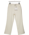 ALIGNE Ecru Cream Mid Rise Cropped Kick Flare Jeans W28