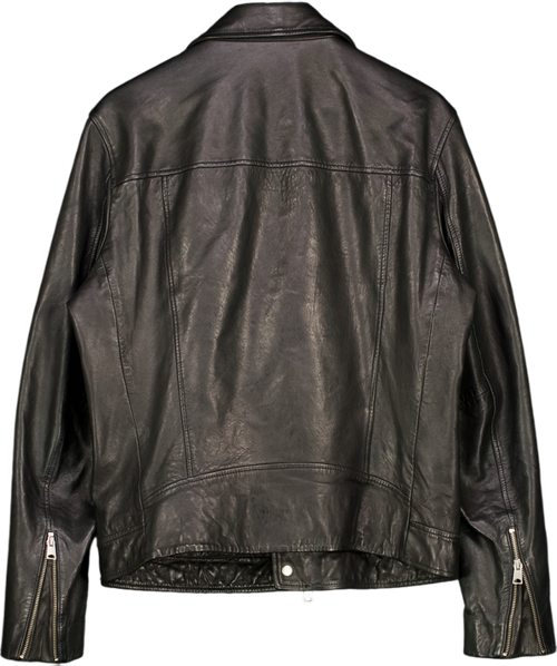 ALLSAINTS Black Leather Biker Jacket UK L