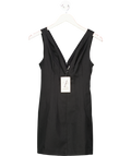 H&M Black V-neck Waisted Dress UK XS