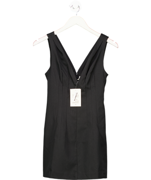 H&M Black V-neck Waisted Dress UK XS