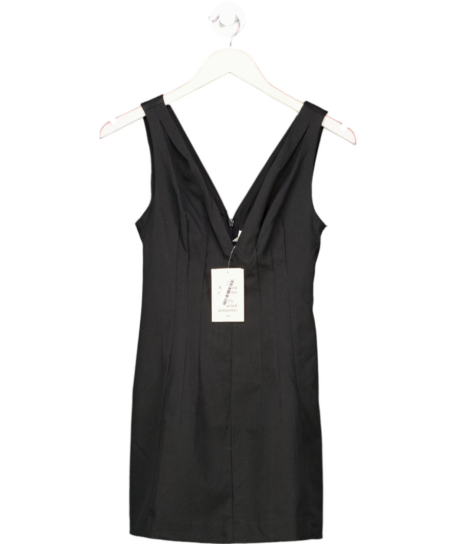 H&M Black V-neck Waisted Dress UK XS