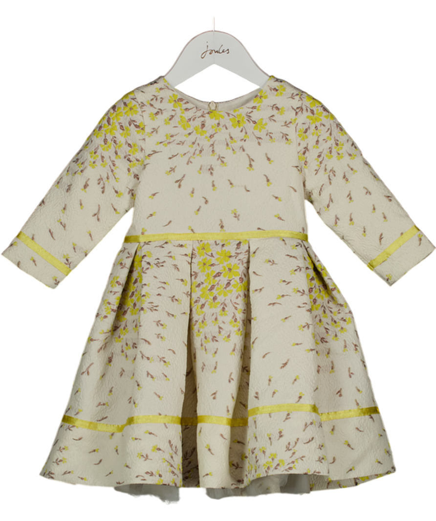 SORCI & FOFA Cream / Yellow Textured Special Occasion Dress 3 Years