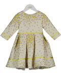 SORCI & FOFA Cream / Yellow Textured Special Occasion Dress 3 Years