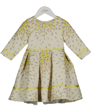 SORCI & FOFA Cream / Yellow Textured Special Occasion Dress 3 Years