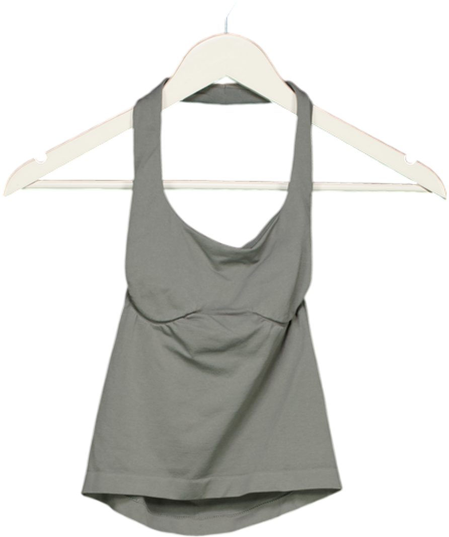gymshark Green Soft Sculpt Halterneck Tank With Shelf UK XS