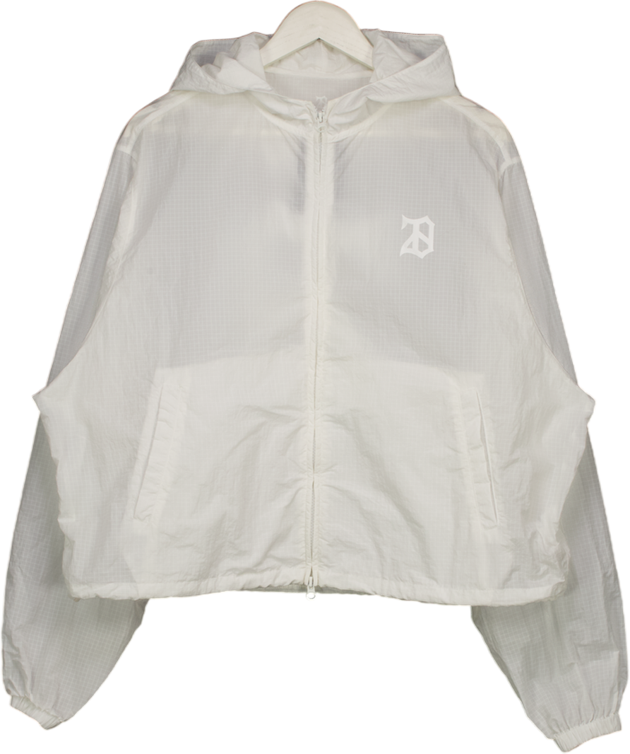 28 CLUB White Windbreaker Performance Training Jacket UK S