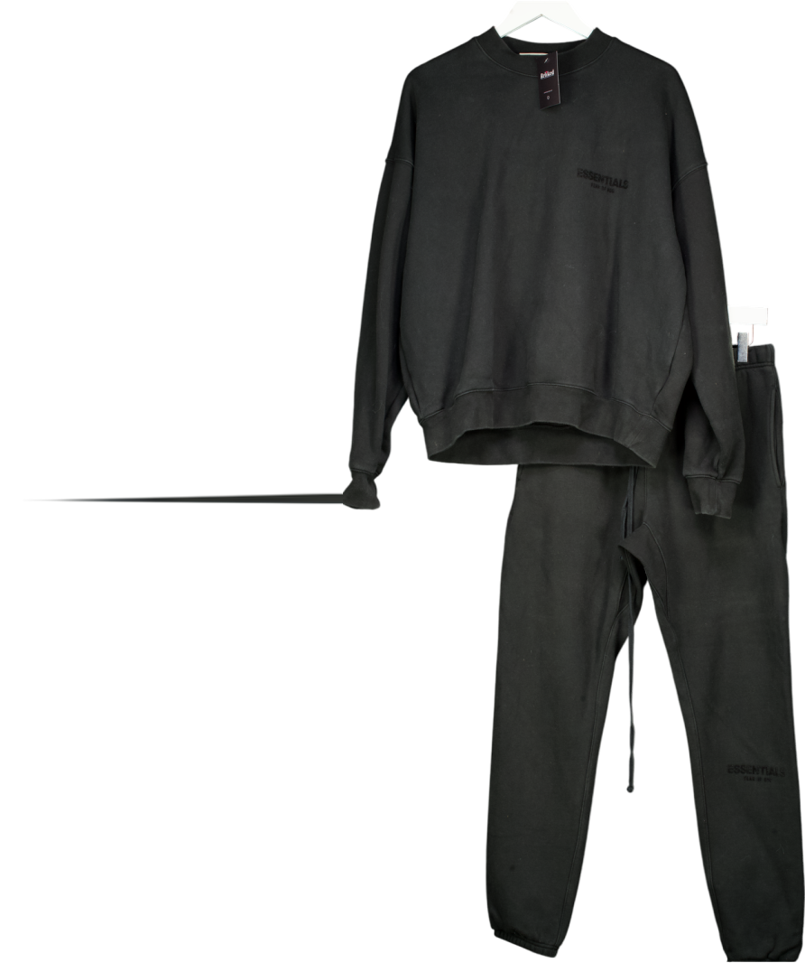Fear of God Essentials 2-piece Black Sweatshirt (uk M) And Jogger (uk S) Set UK S/M
