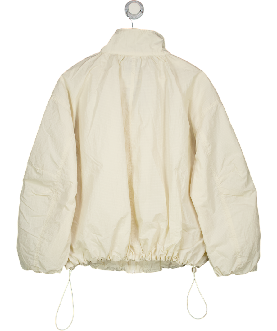 ASOS Design Oversized Bubble Hem Track Jacket In Off White UK S