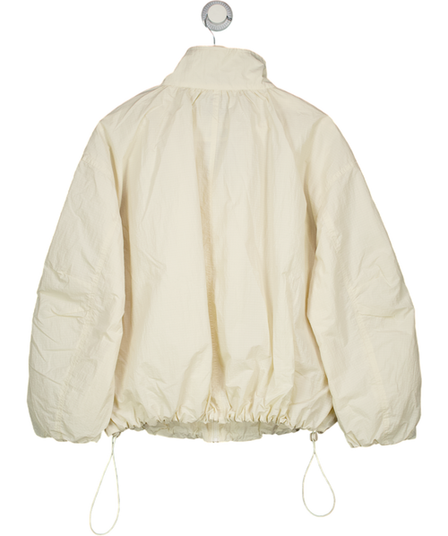 ASOS Design Oversized Bubble Hem Track Jacket In Off White UK S