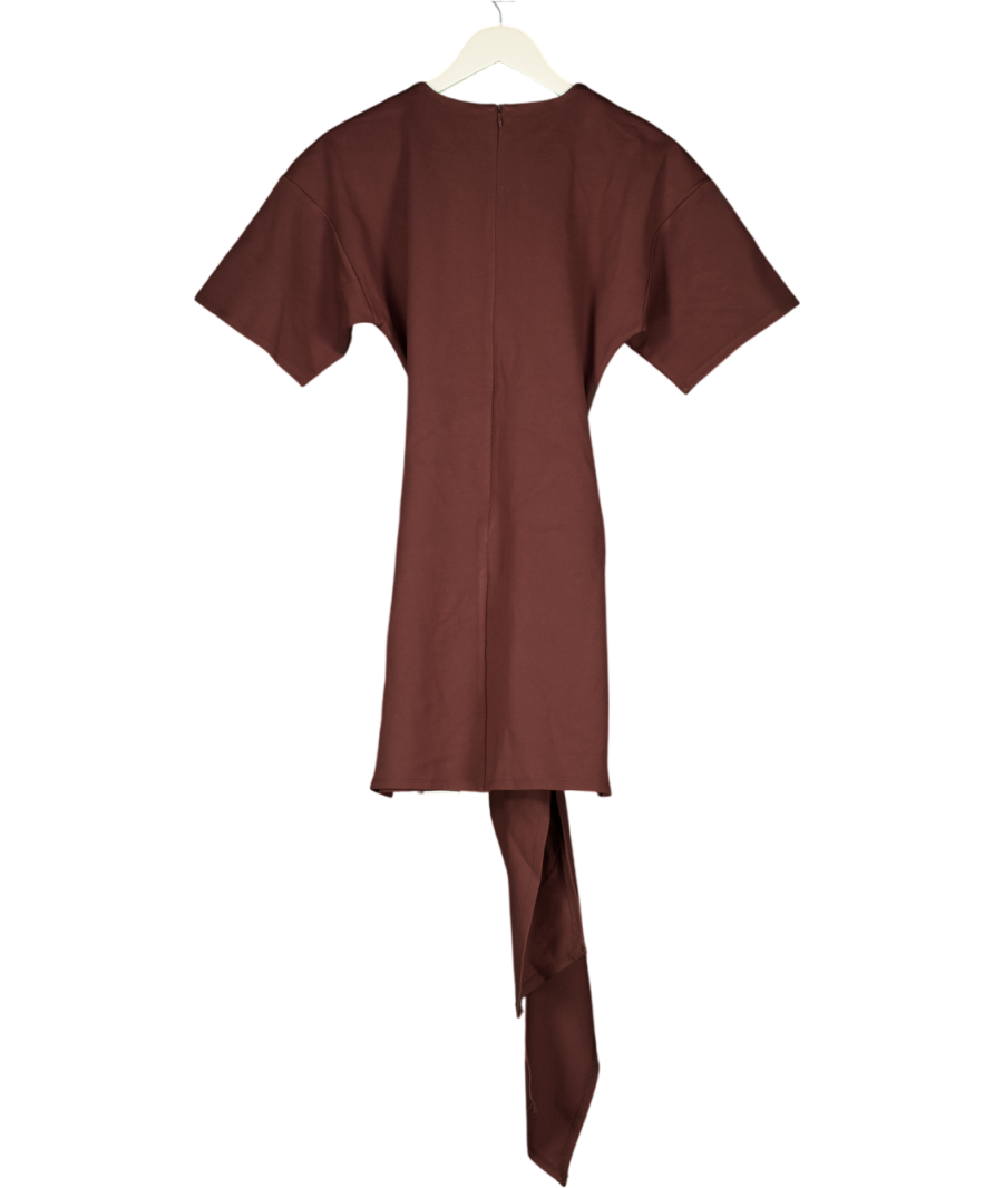 PRETTY LAVISH Brown Olivia Jersey Knot Mini Dress UK 6