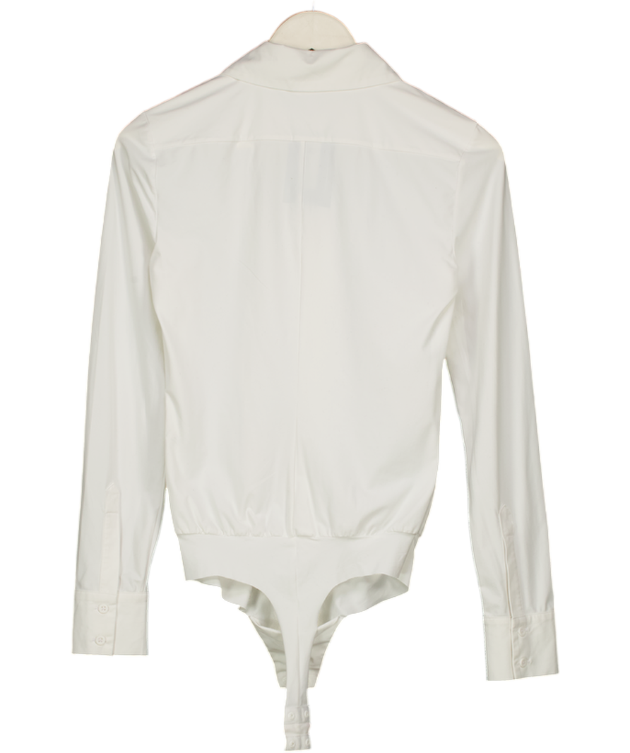 COMMANDO White Classic Button Down Bodysuit UK XS