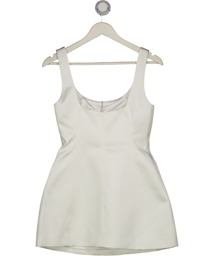 MESHKI Beth Satin Mini Dress - White UK XS