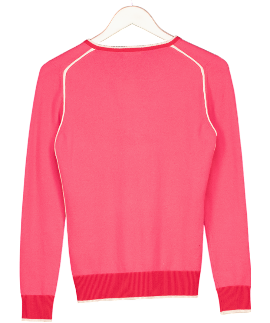 Malo Pink Cashmere V-neck Jumper UK M