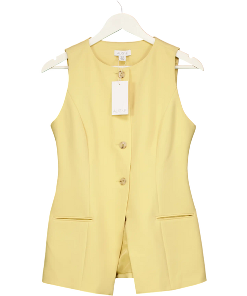 Aligne Butter Yellow Leo Buttondown Waistcoat Top UK 10