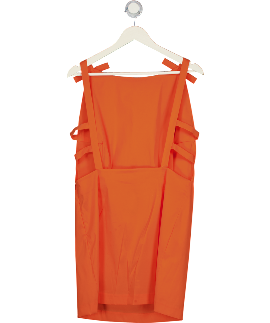 BERNADETTE Kim Open-back Bow-detailed Taffeta Mini Dress - Orange Sz42 UK 14