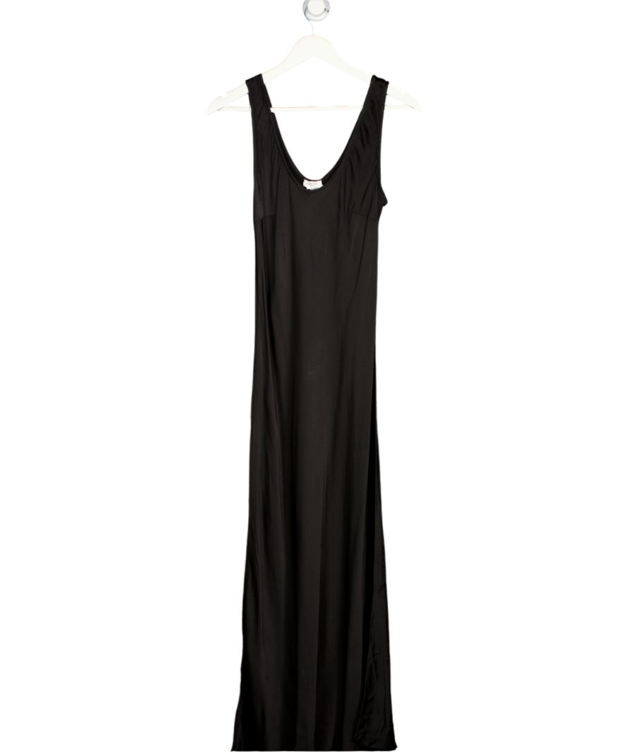 GHOST Black Sleeveless Satin Bias Cut Maxi Dress UK M