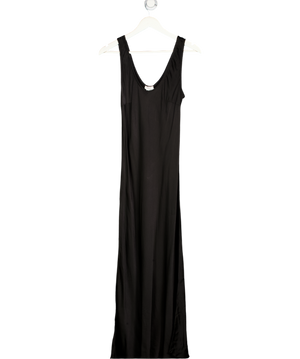 GHOST Black Sleeveless Satin Bias Cut Maxi Dress UK M