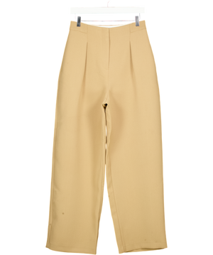 TOPSHOP Beige Camel Single Pleat Barrel Trouser UK 10