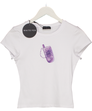 White Fox White Ring My Phone Baby Tee UK S