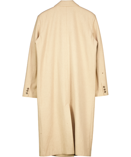 ASOS Beige Double Breasted Wool-look Long Coat UK 10