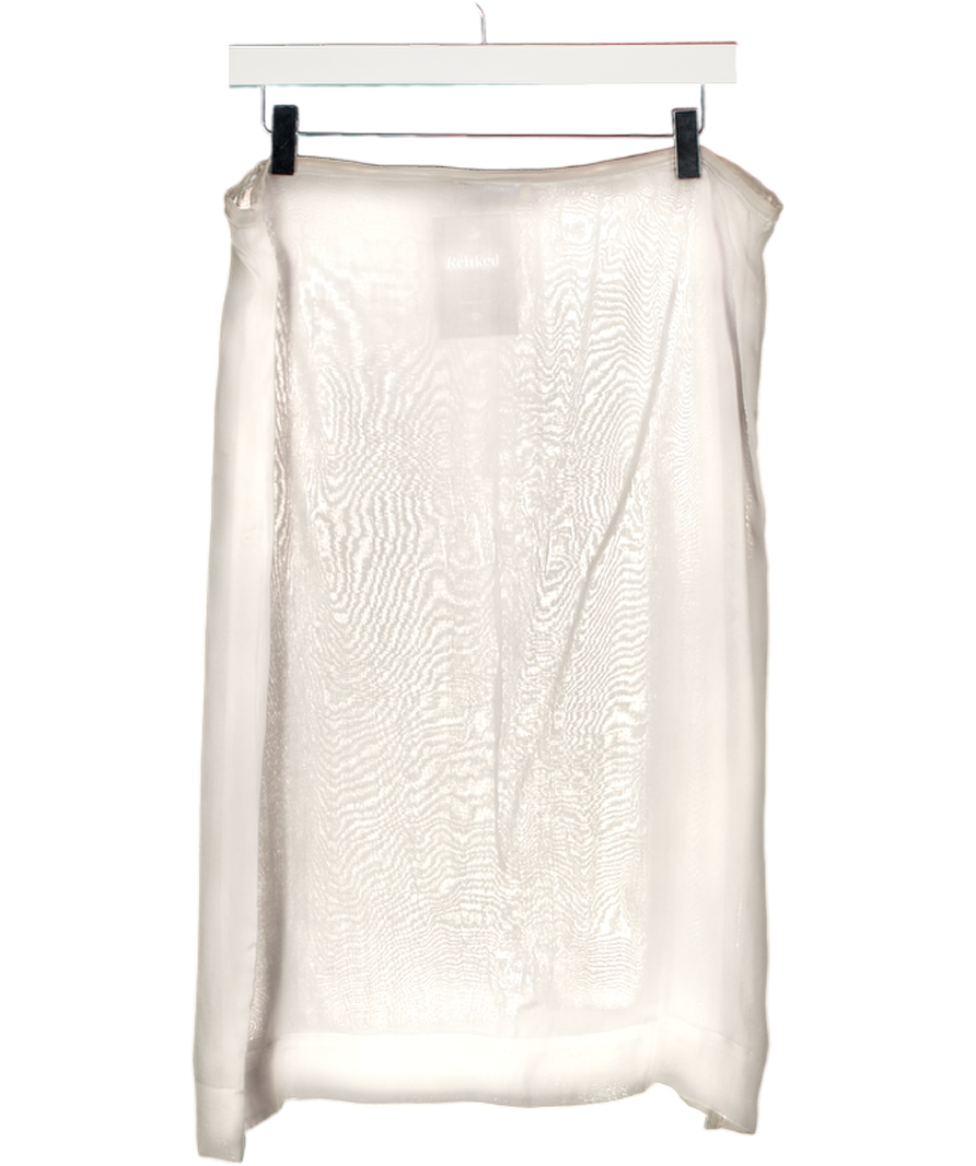 PALOMA WOOL Grey 100% Silk Sheer Gray Mileva Midi Skirt UK S
