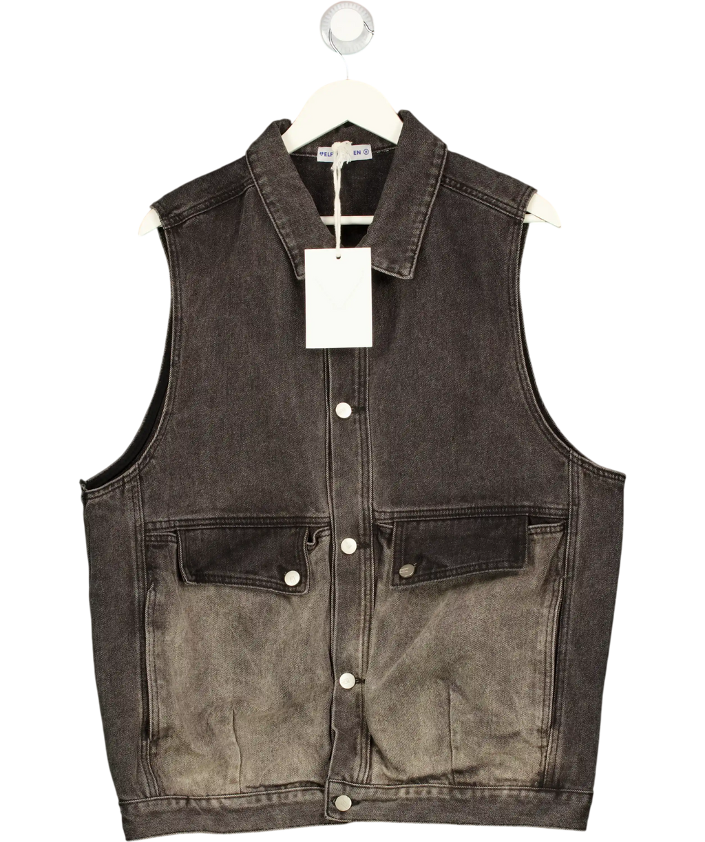 Aelfric Eden Super Boxy Washed Denim Vest Grey UK M