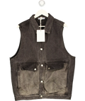 Aelfric Eden Super Boxy Washed Denim Vest Grey UK M