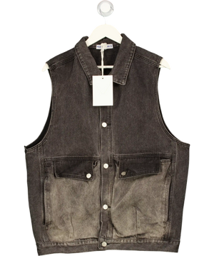 Aelfric Eden Super Boxy Washed Denim Vest Grey UK M