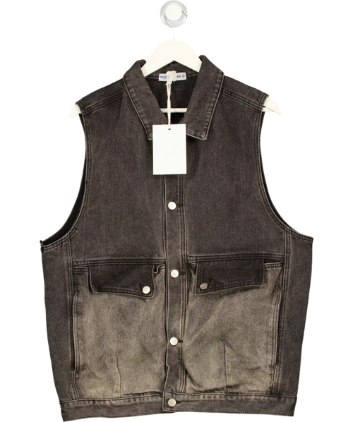 Aelfric Eden Super Boxy Washed Denim Vest Grey UK M