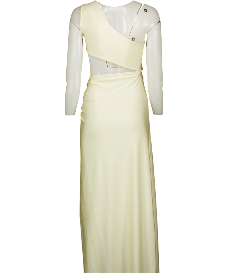 SAKURANNA Scarlett One Shoulder Dress In Buttercream Yellow UK S