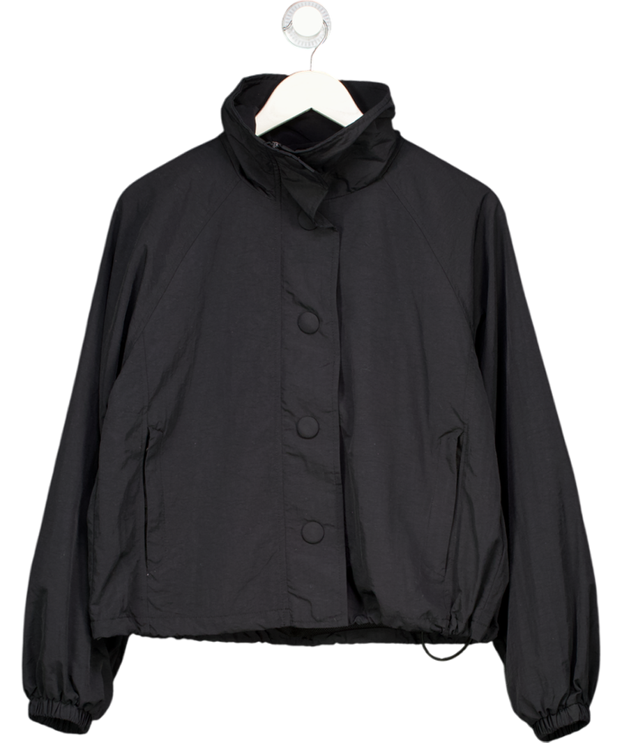 4th & Reckless Tyla Black Funnel Neck Windbreaker Jacket UK 10
