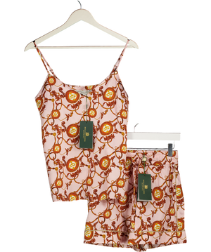 HOLLAND COOPER Blush Pink 100% Silk Pyjama Shorts And Cami Set UK XS