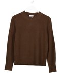 REISS Mimi 100% Cashmere Crew-neck Jumper In Chocolate Brown UK S