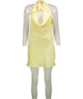 Peppermayo Yellow Cory Cowl Scarf Mini Dress UK 10