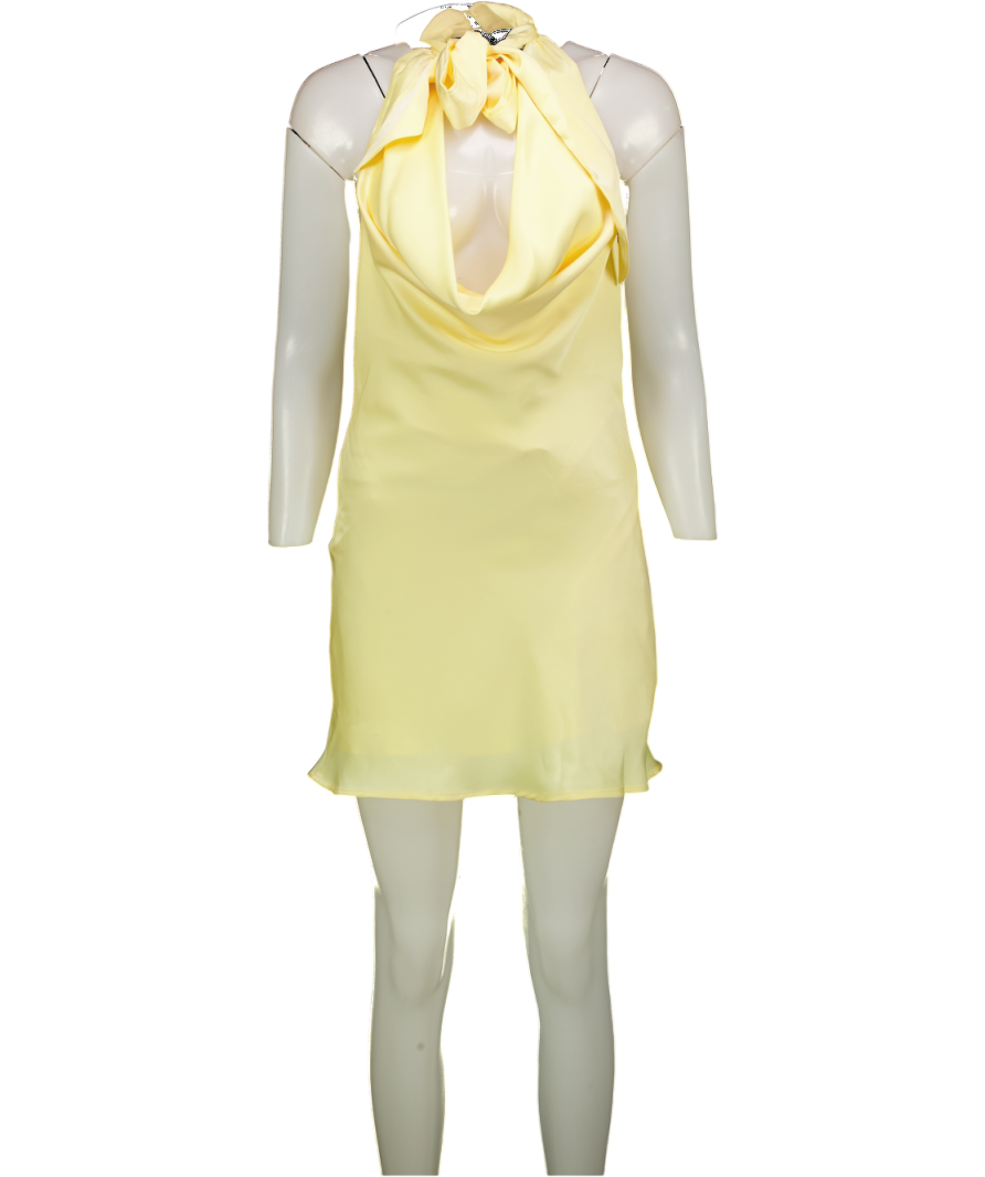 Peppermayo Yellow Cory Cowl Scarf Mini Dress UK 10