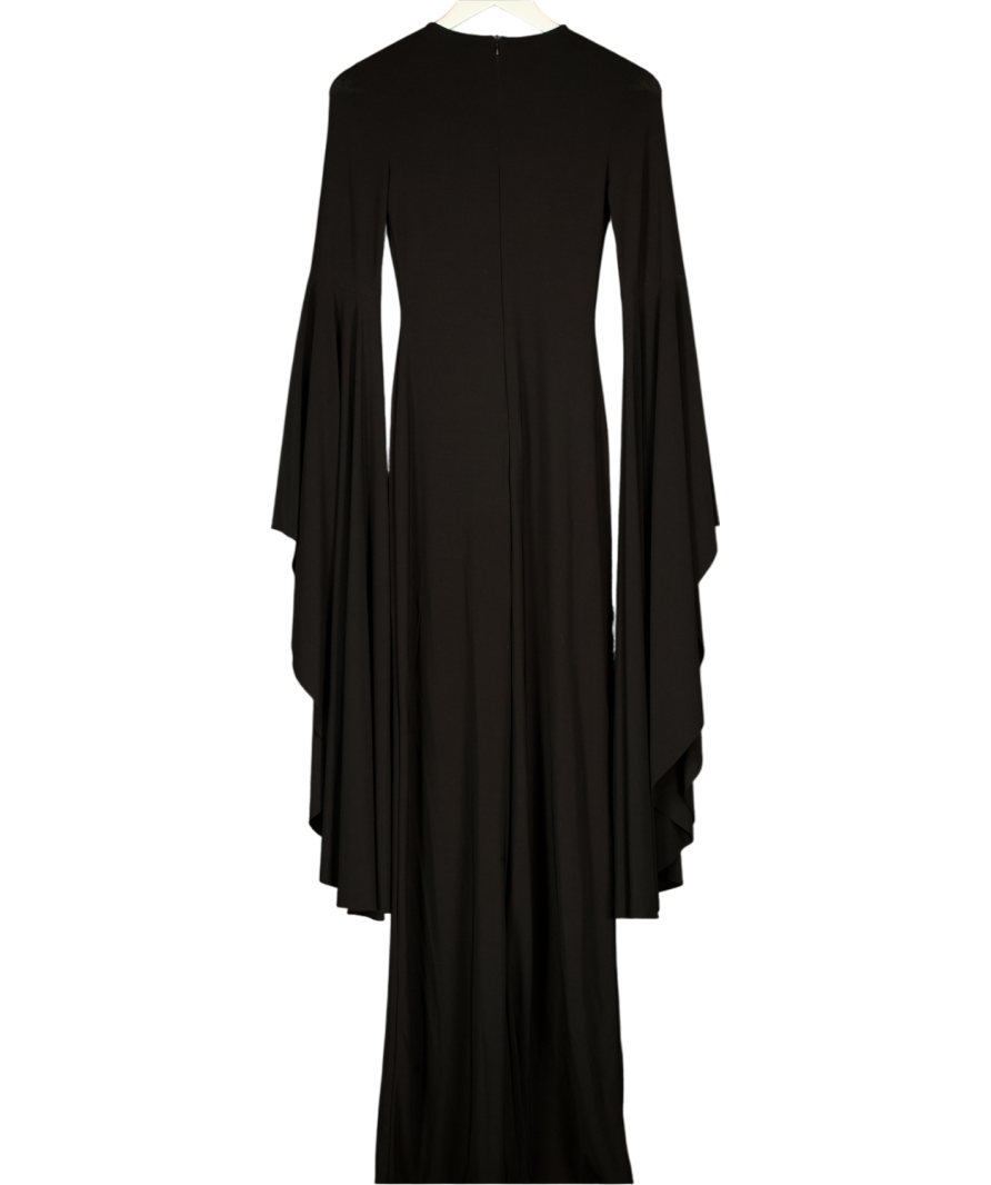 CLUB L LONDON Modena Black Waterfall Sleeve Maxi Dress UK 6