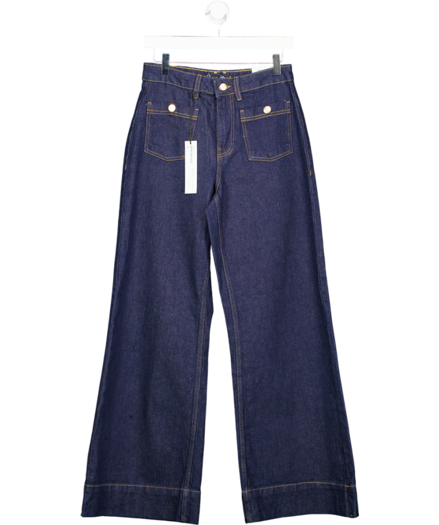 River Island Blue High Rise Front Pocket Palazzo Jeans UK 10