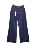 River Island Blue High Rise Front Pocket Palazzo Jeans UK 10
