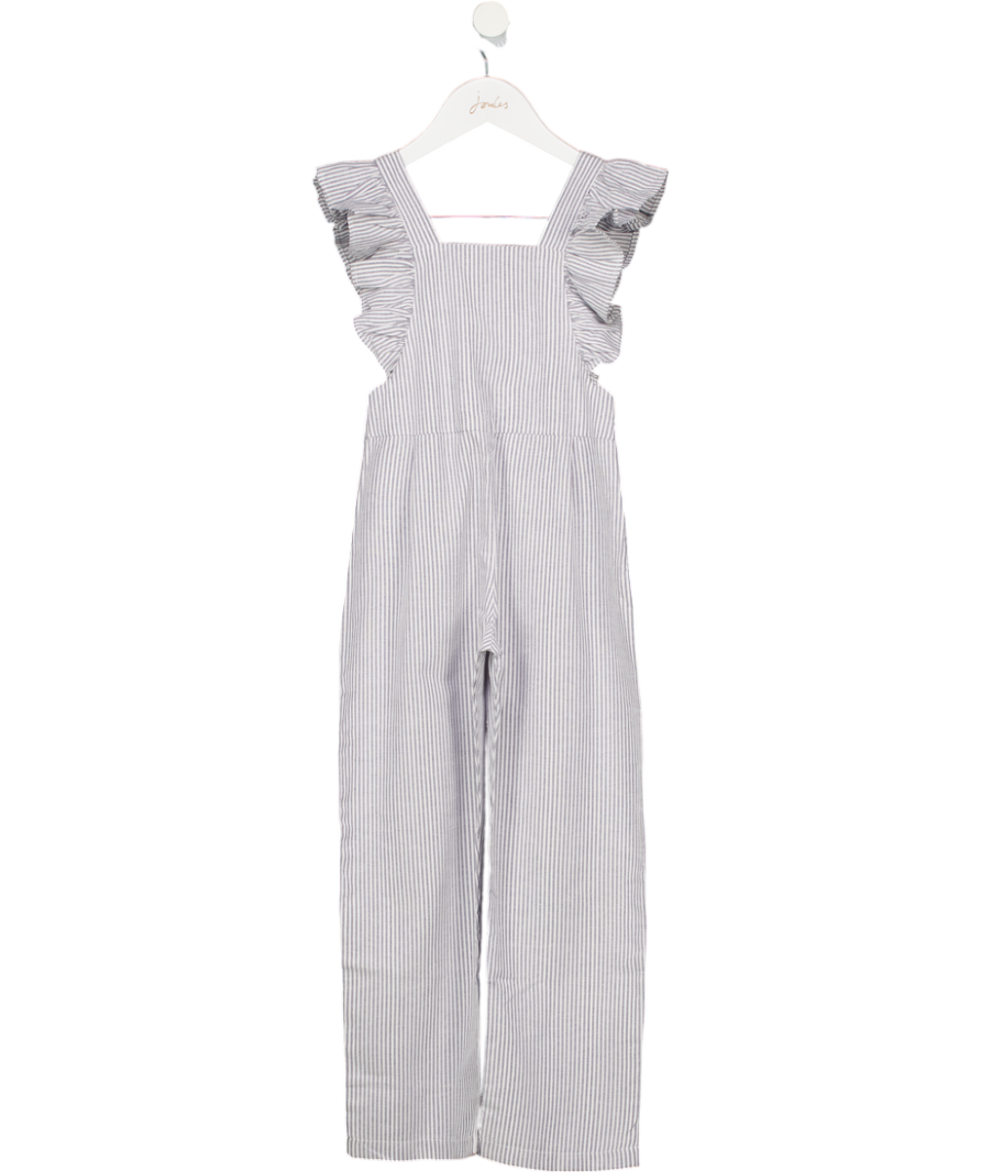 Freya Lillie White / Grey Organic Cotton Frill Sleeve Jumpsuit 4-5 Years