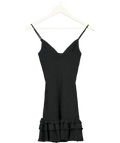 SKIMS Black Sheer Knit Ruffle Mini Dress Onyx UK XS